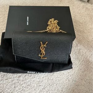 Black saint laurent monogram envelop bag. Perfect condition. Lightly worn.